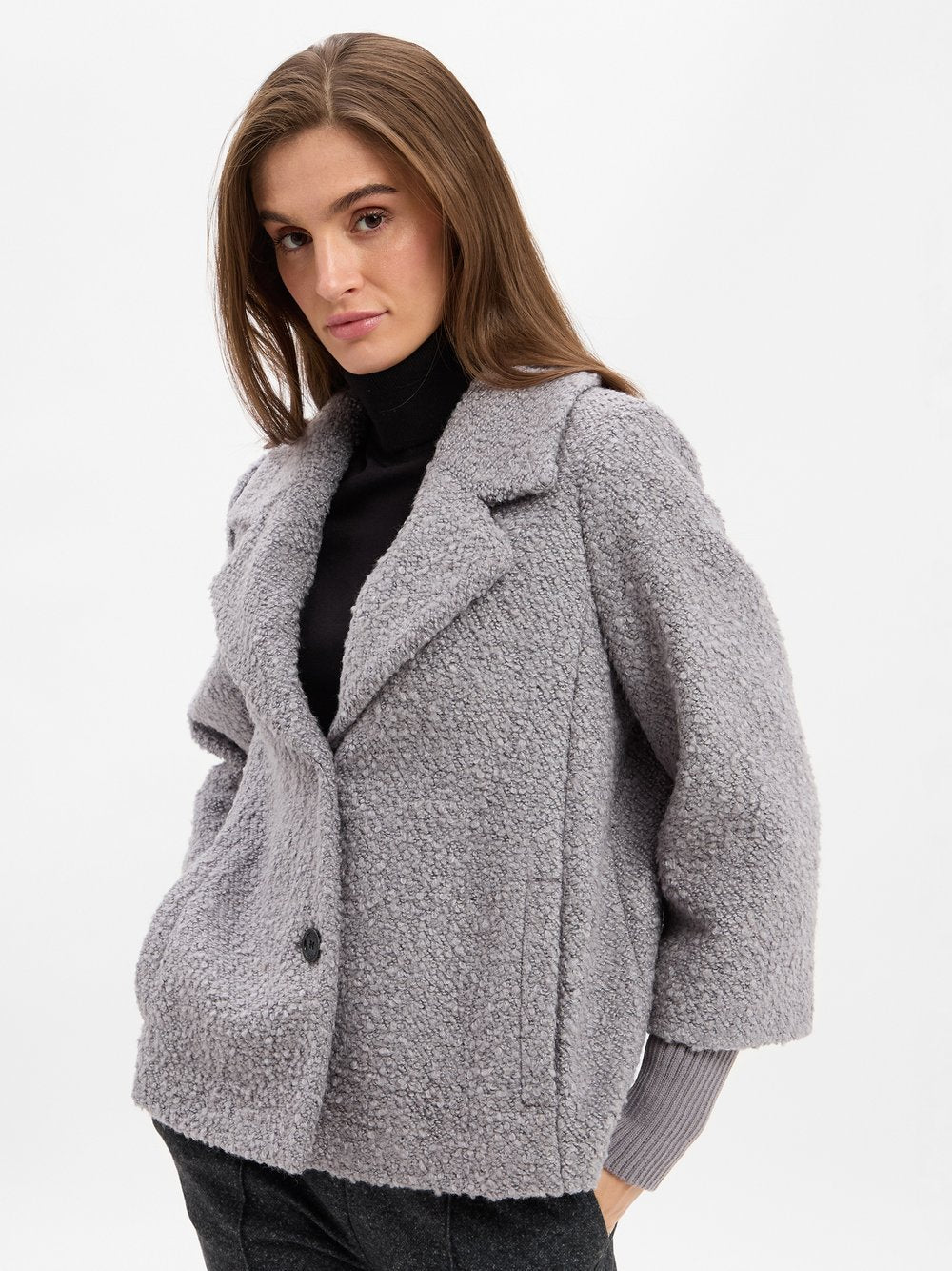 comma Jacke Damen Boucle meliert