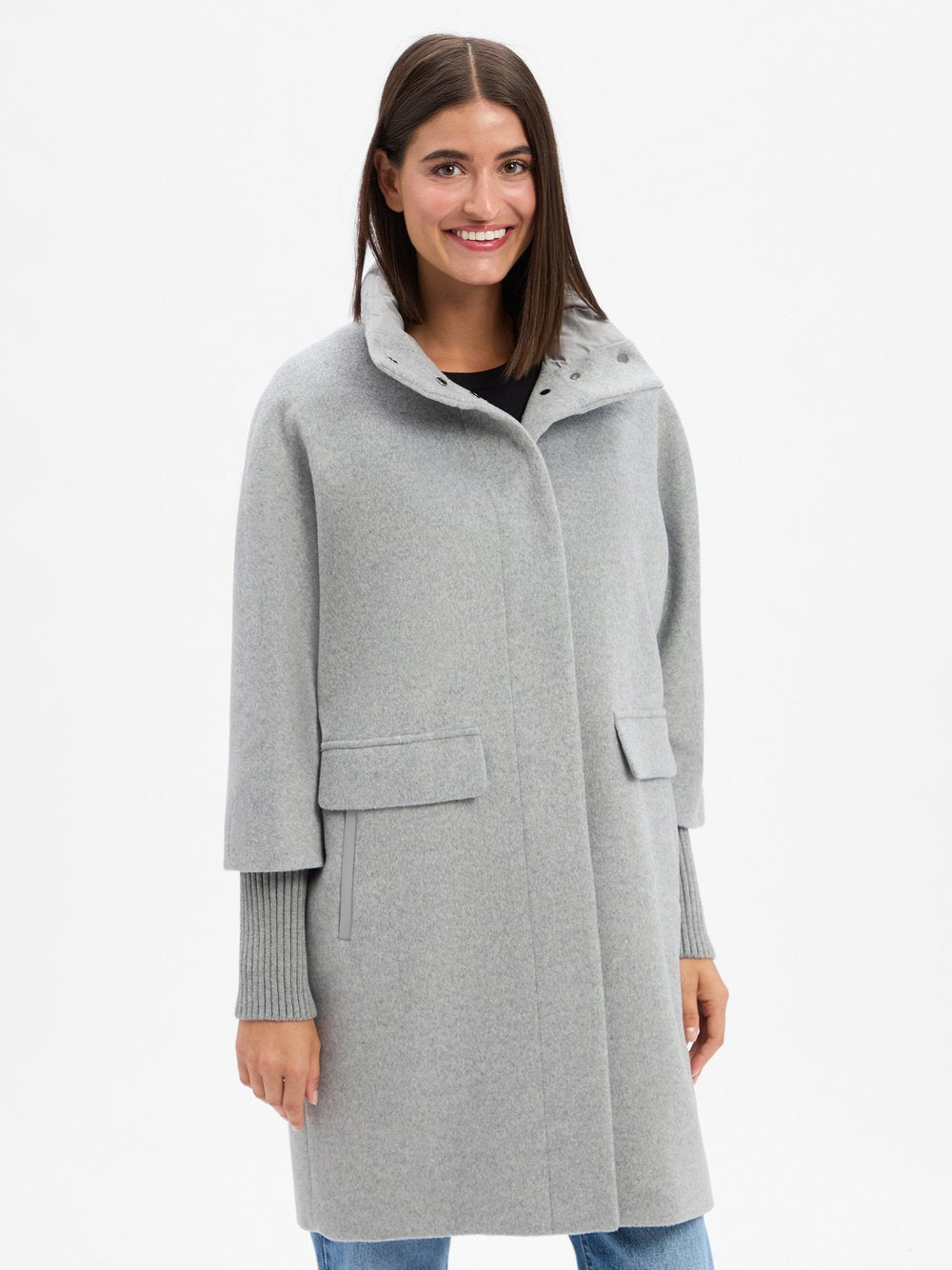 comma Kurzmantel mit Wollanteil Damen meliert