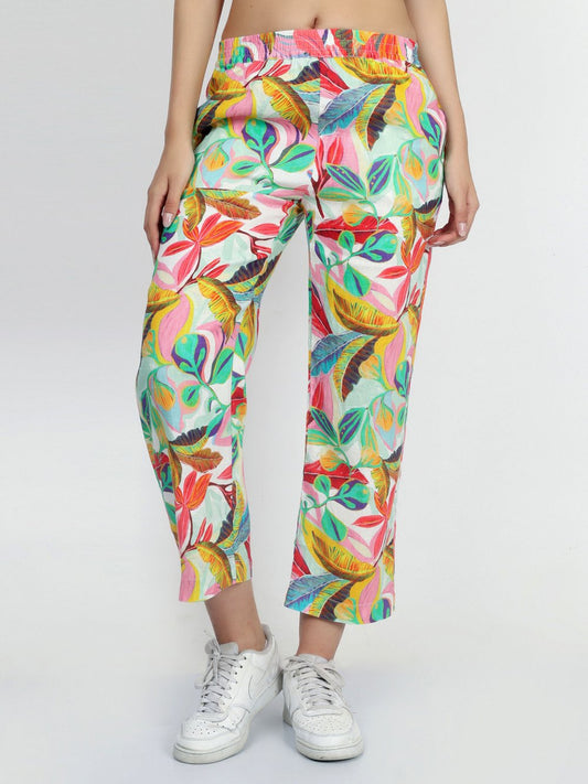 Vicci Germany Hose Damen Leinen bedruckt