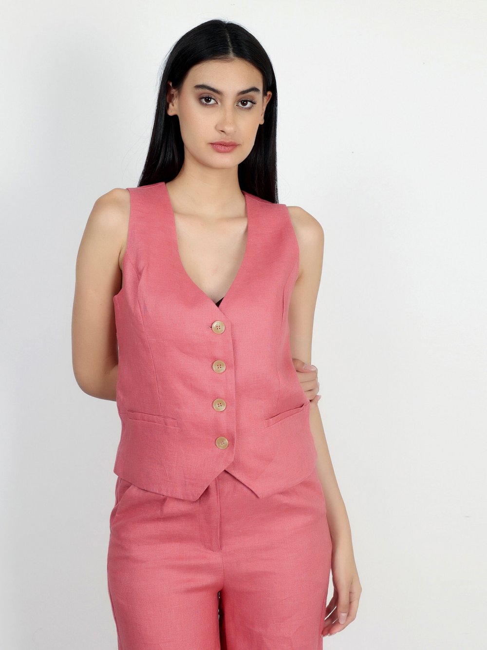 Vicci Germany Blazerweste Damen Leinen