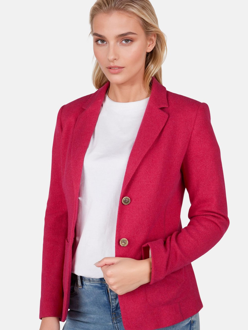 Label Blazer Damen Wolle
