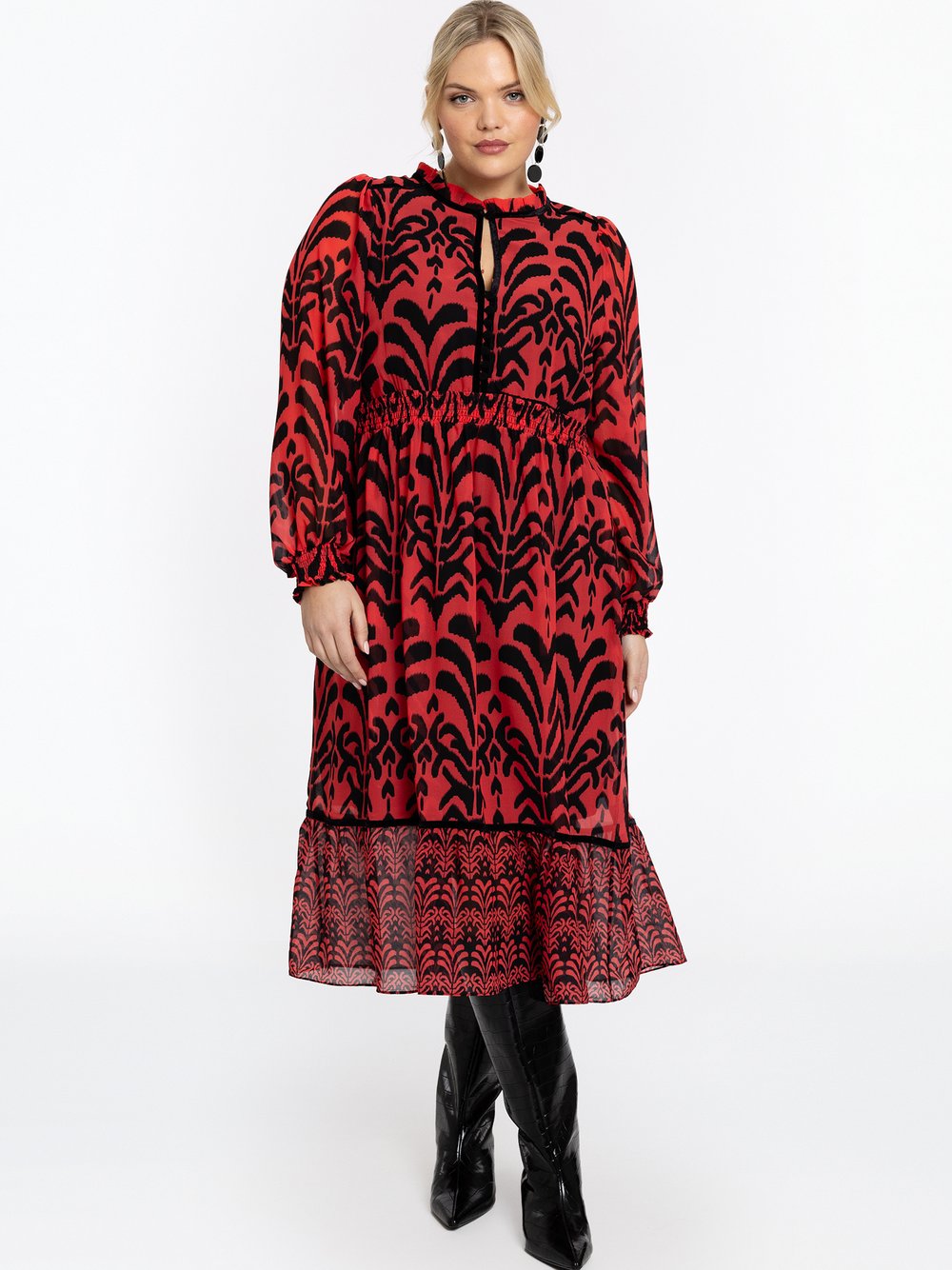 YOEK Kleid Damen gemustert