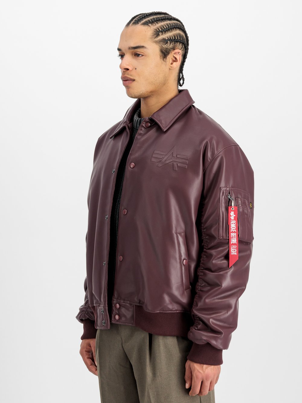 Alpha Industries Bomberjacke Herren Kunstleder