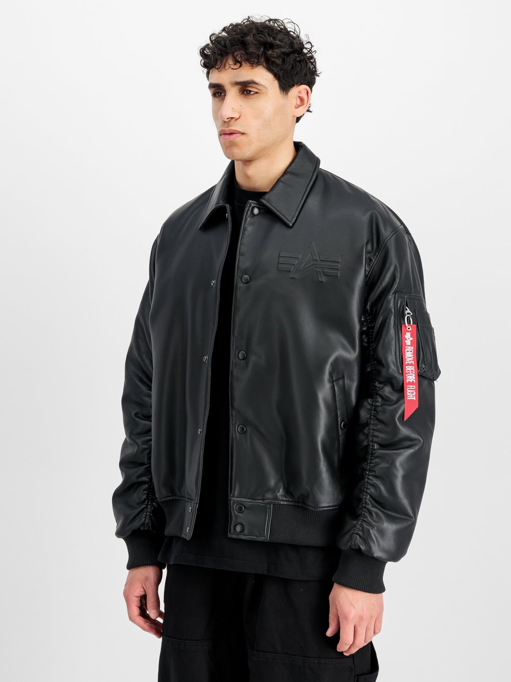 Alpha Industries Bomberjacke Herren Kunstleder