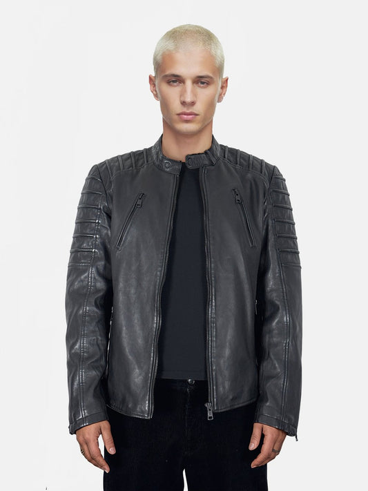 Trueprodigy Bikerjacke Herren Leder