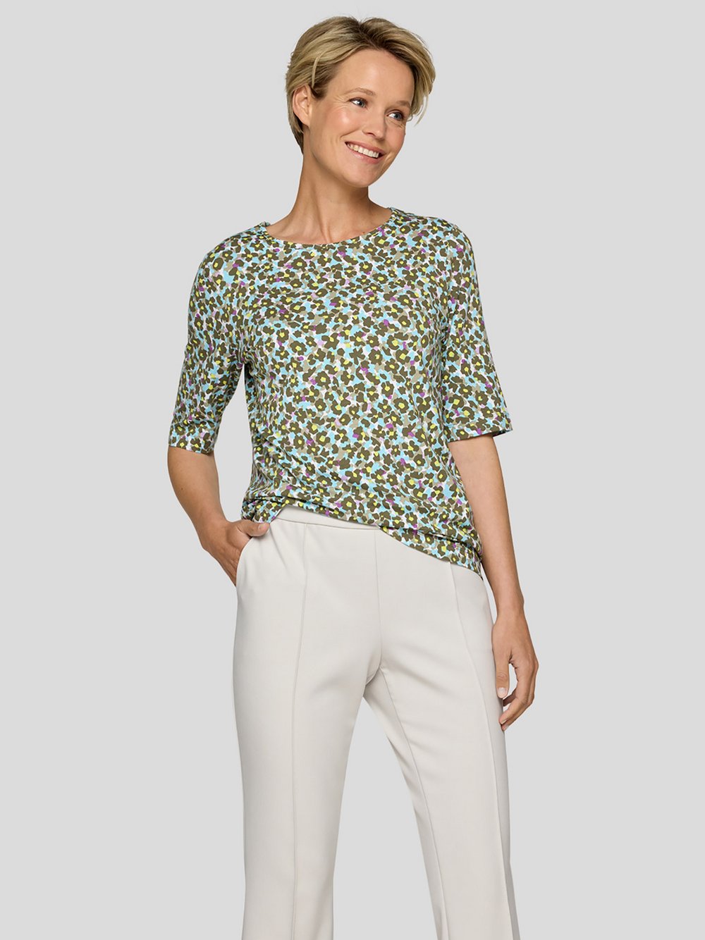 RABE T-Shirt Damen Viskose gemustert