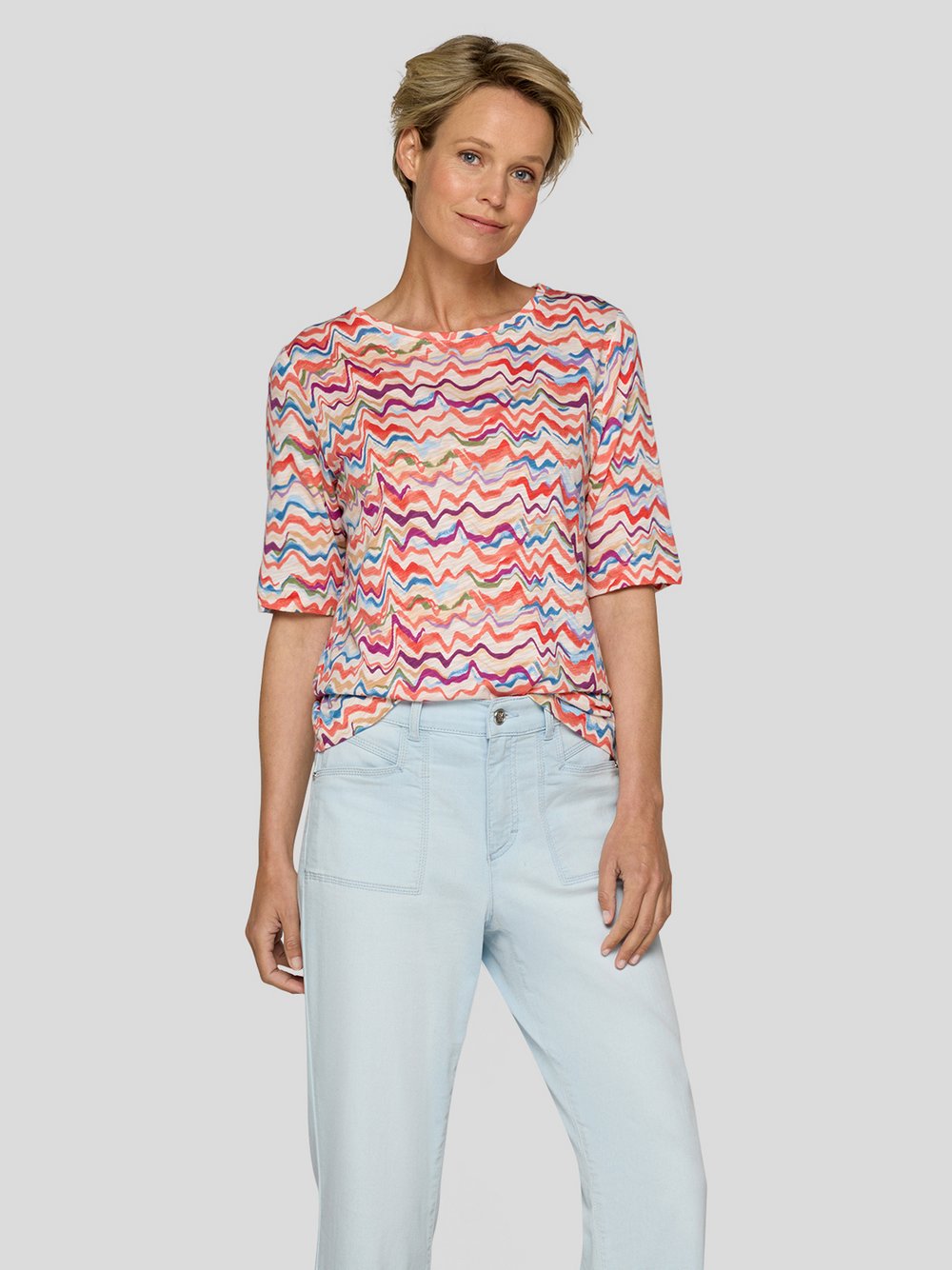 RABE T-Shirt Damen Baumwolle gemustert