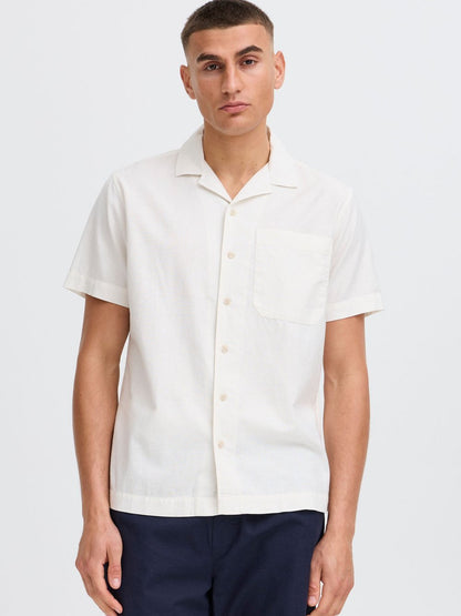 Solid Kurzarmhemd Herren Regular Fit Baumwolle