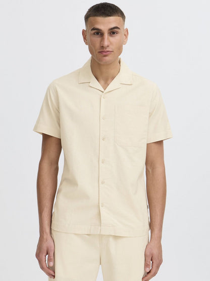 Solid Kurzarmhemd Herren Regular Fit Baumwolle