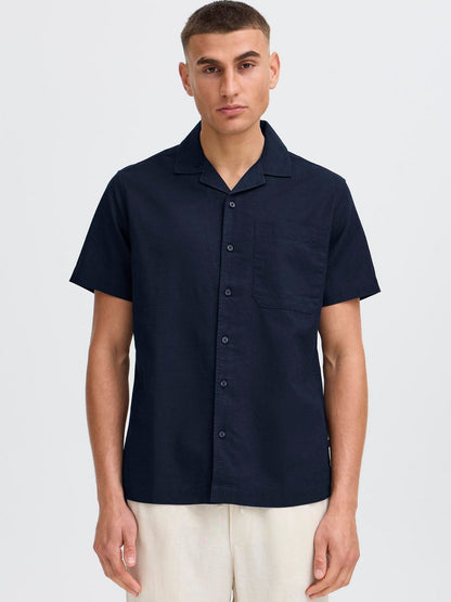 Solid Kurzarmhemd Herren Regular Fit Baumwolle