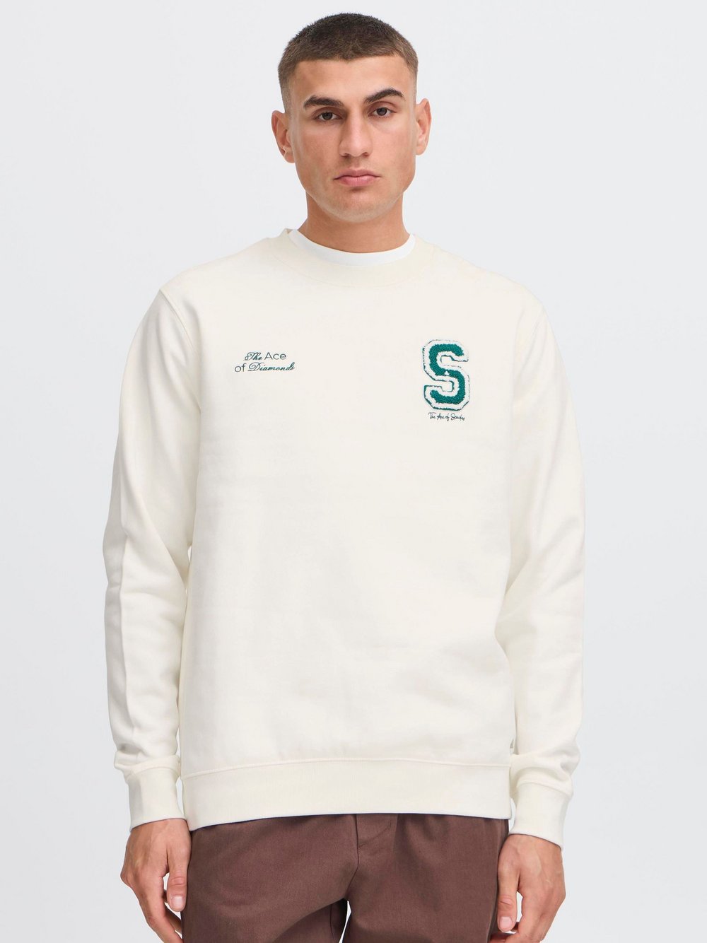 Solid Stehkragenpullover Herren Baumwolle