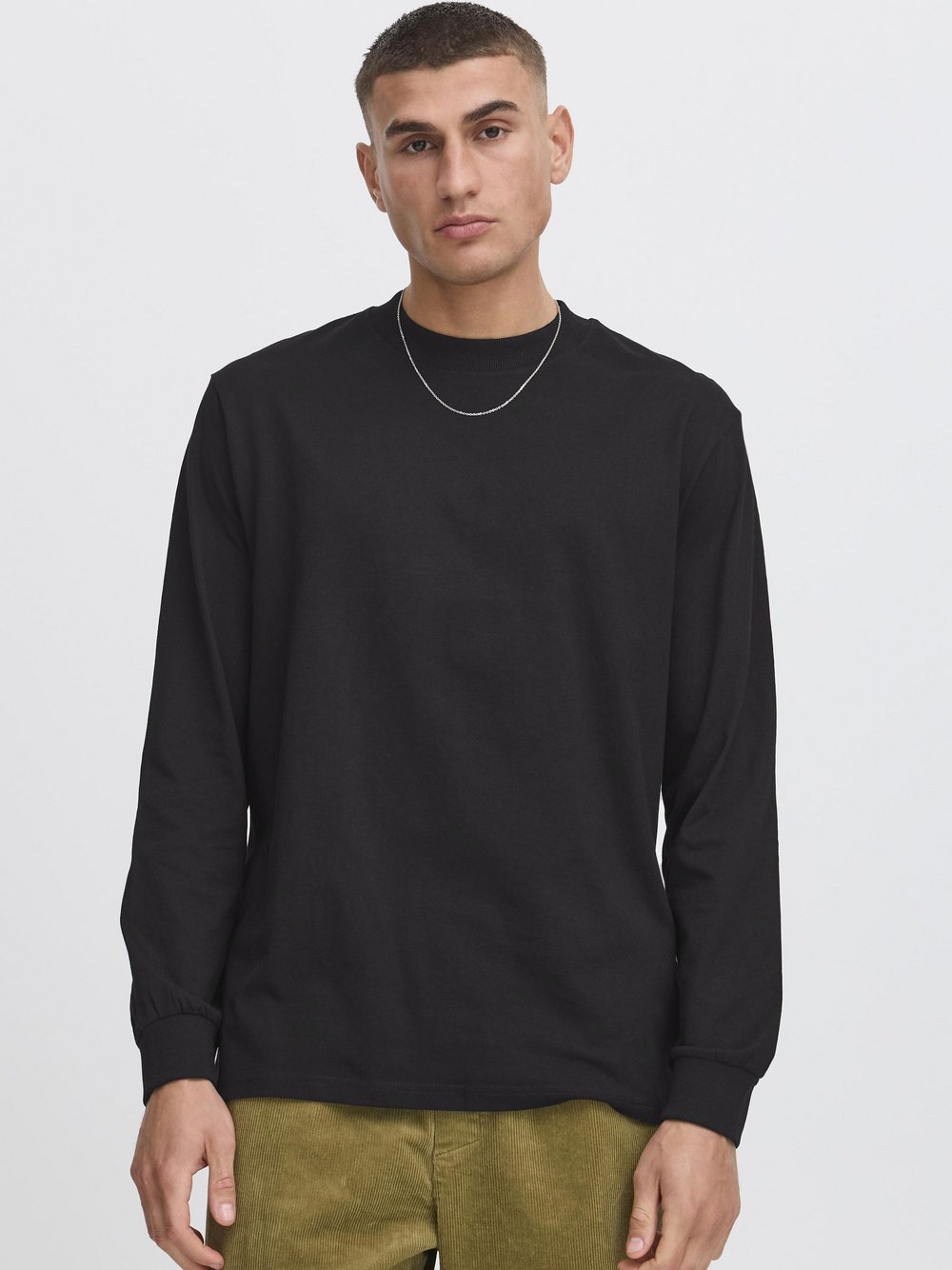 Solid Langarmshirt Herren Baumwolle