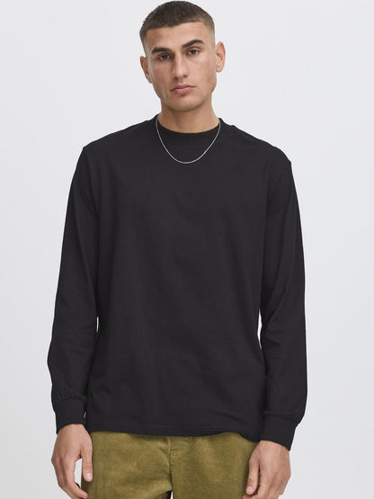 Solid Langarmshirt Herren Baumwolle