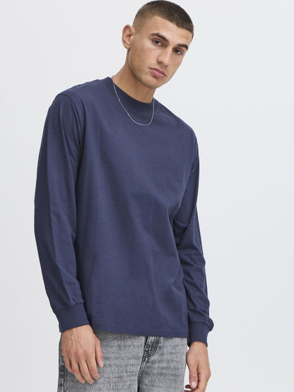 Solid Langarmshirt Herren Baumwolle