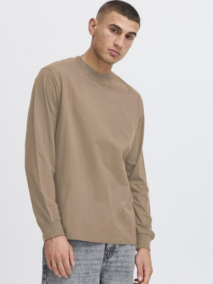 Solid Langarmshirt Herren Baumwolle