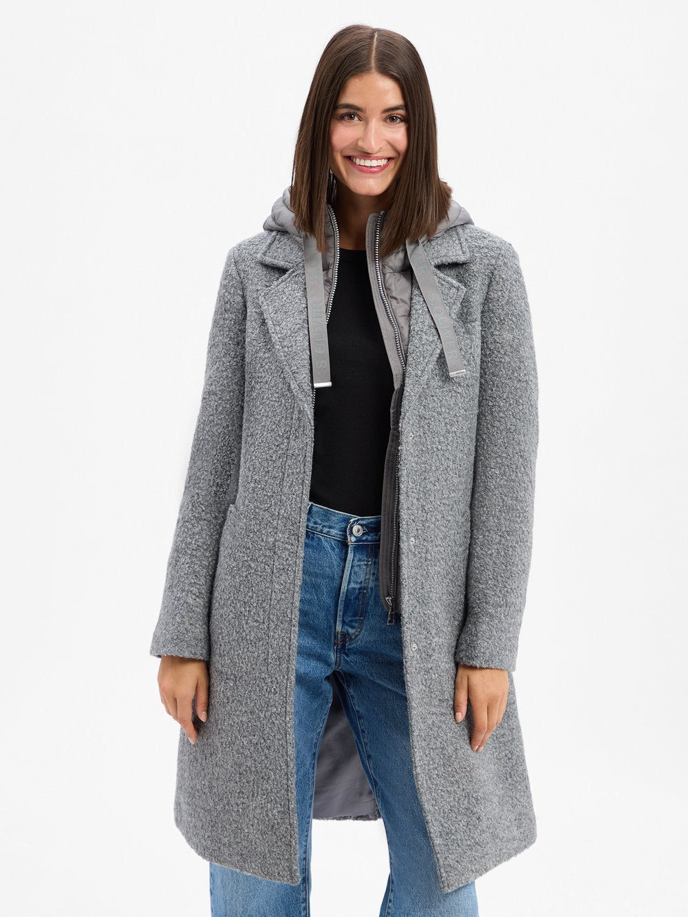 s.Oliver Mantel mit Wollanteil Damen Wolle meliert