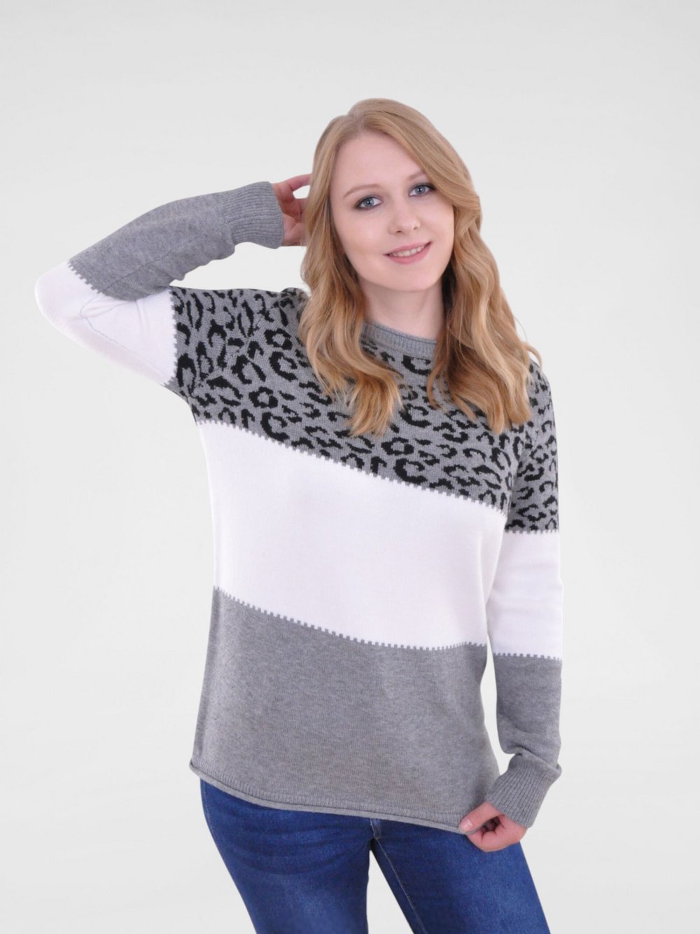 Navigazione Pullover Damen Viskose bedruckt