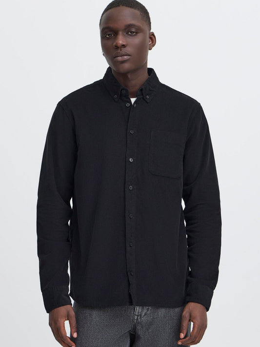 BLEND Langarmhemd Herren Regular Fit Baumwolle strukturiert