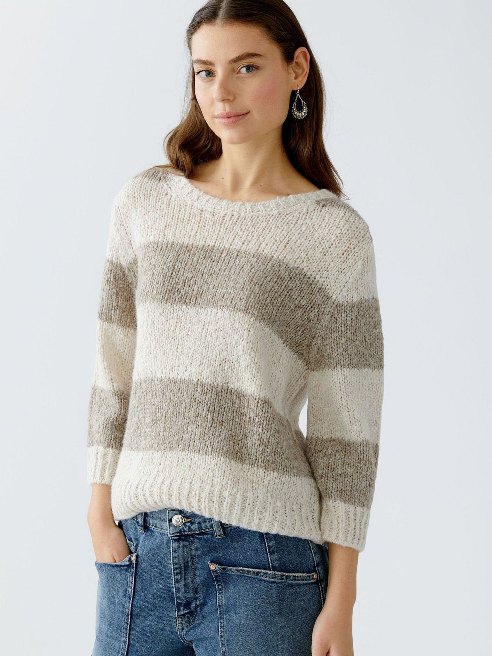 Oui Pullover Damen gestreift