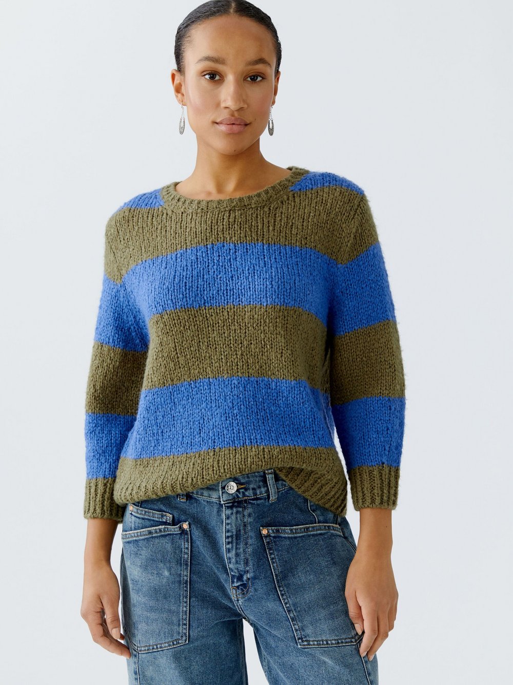 Oui Pullover Damen gestreift