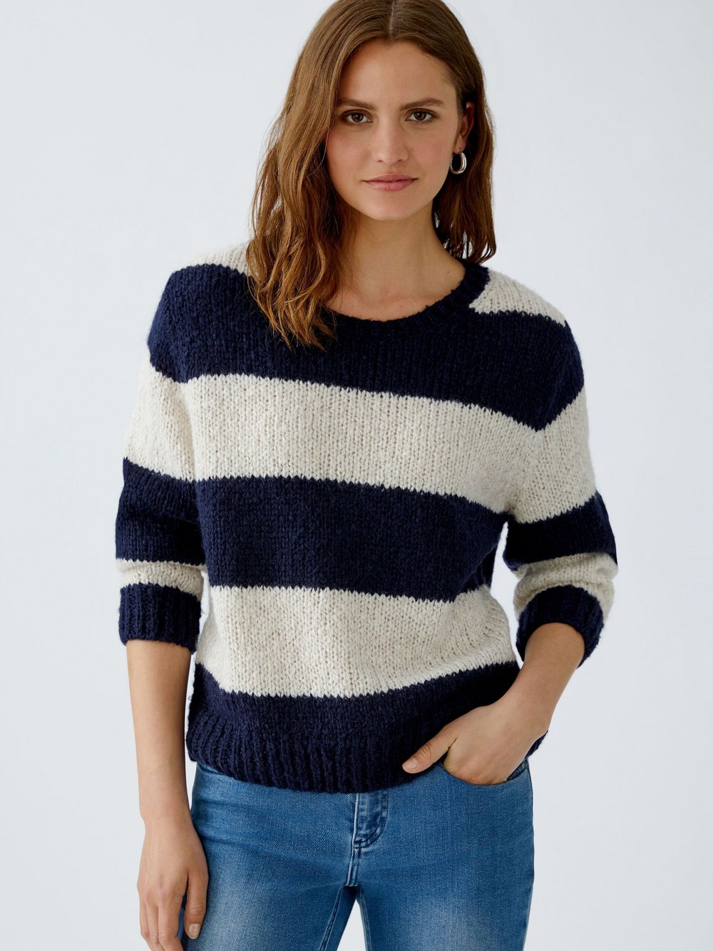 Oui Pullover Damen gestreift