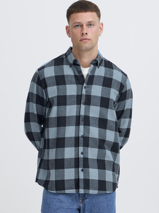 BLEND Flanellhemd Herren Regular Fit Baumwolle kariert