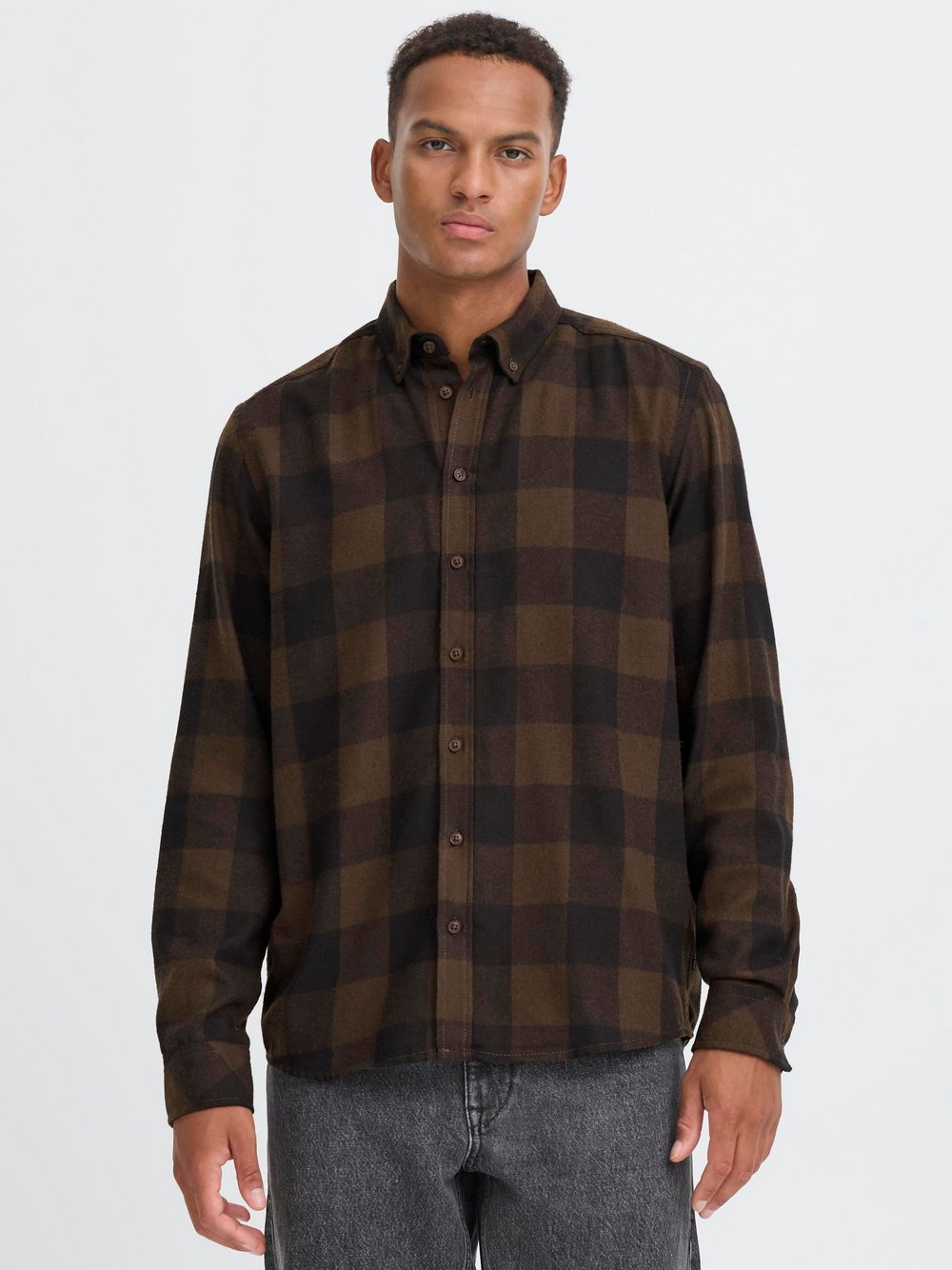BLEND Flanellhemd Herren Regular Fit Baumwolle kariert