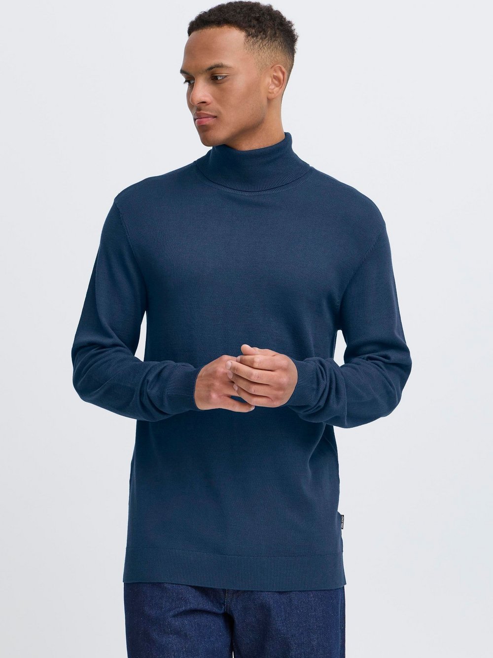 BLEND Rollkragenpullover Herren Viskose meliert