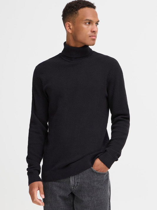 BLEND Rollkragenpullover Herren Baumwolle strukturiert