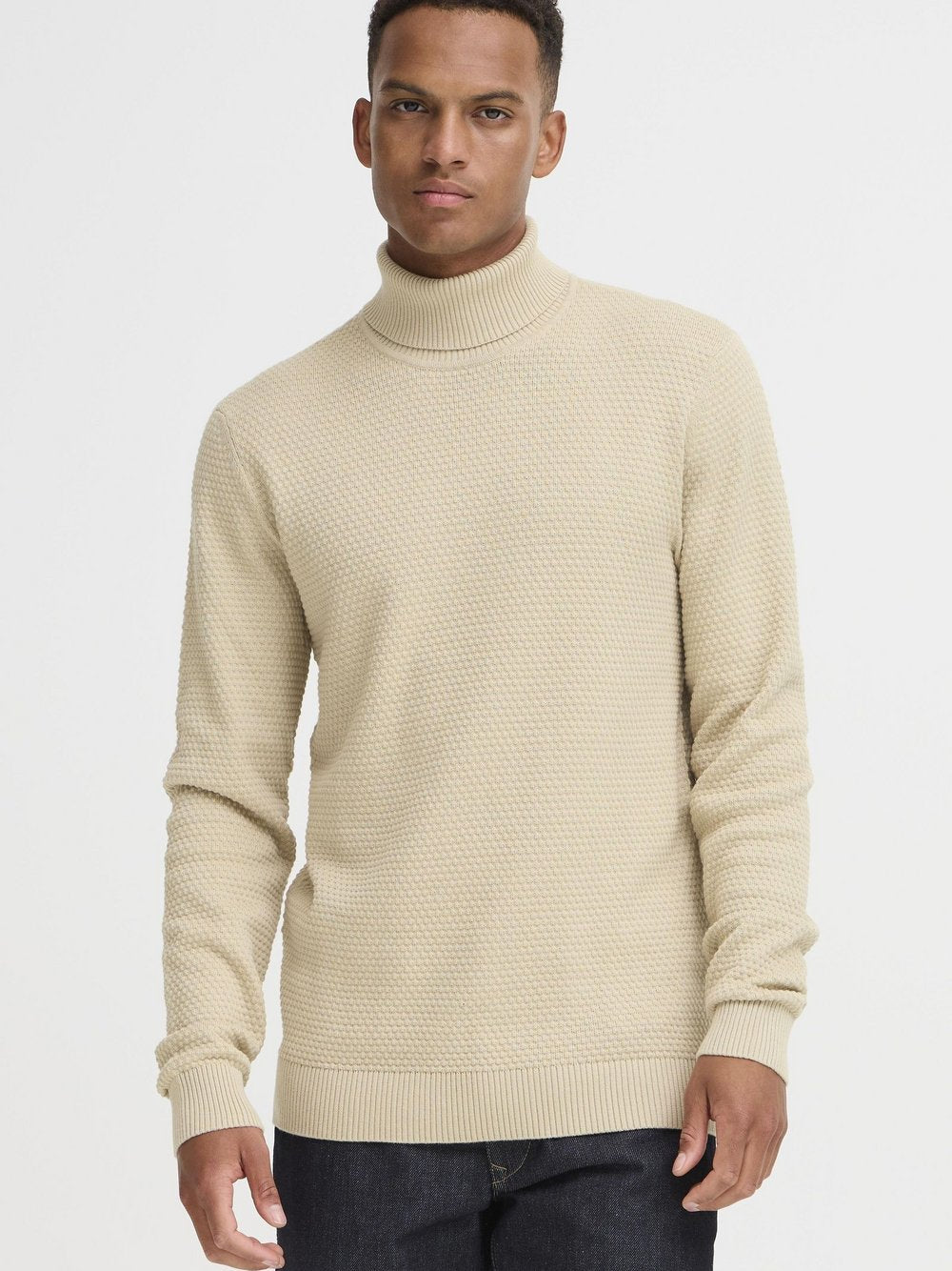 BLEND Rollkragenpullover Herren Baumwolle strukturiert