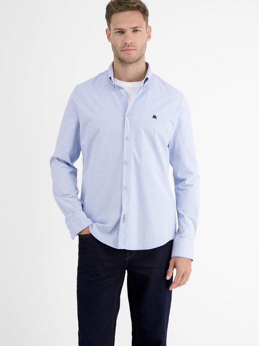 LERROS Langarmhemd Herren Regular Fit Baumwolle