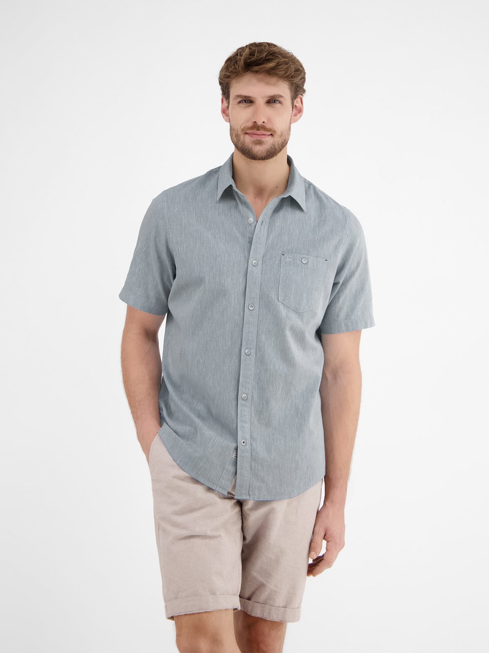 LERROS Kurzarmhemd Herren Regular Fit Baumwolle