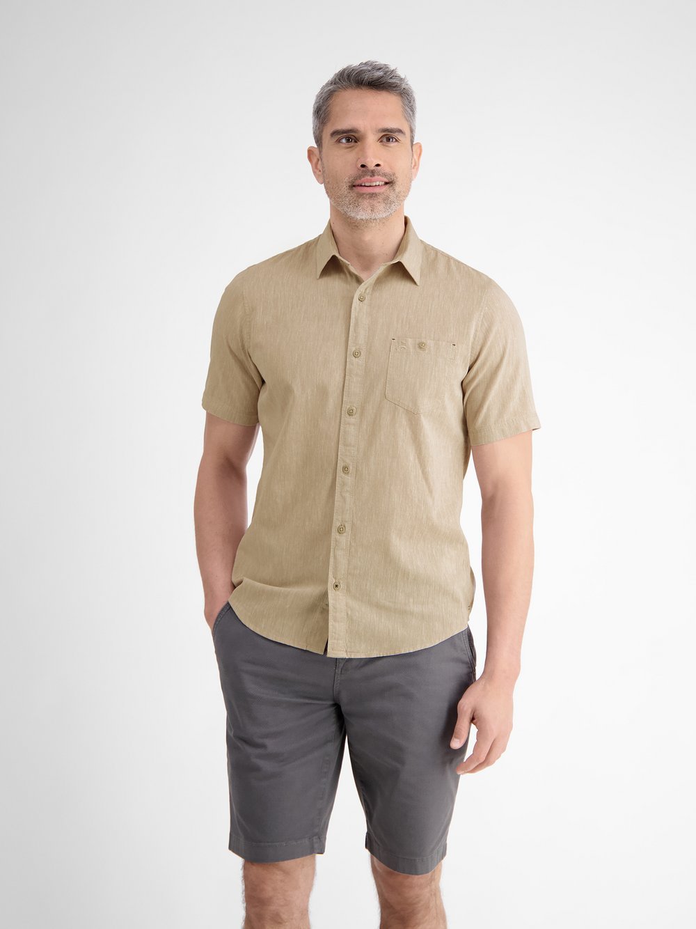 LERROS Kurzarmhemd Herren Regular Fit Baumwolle