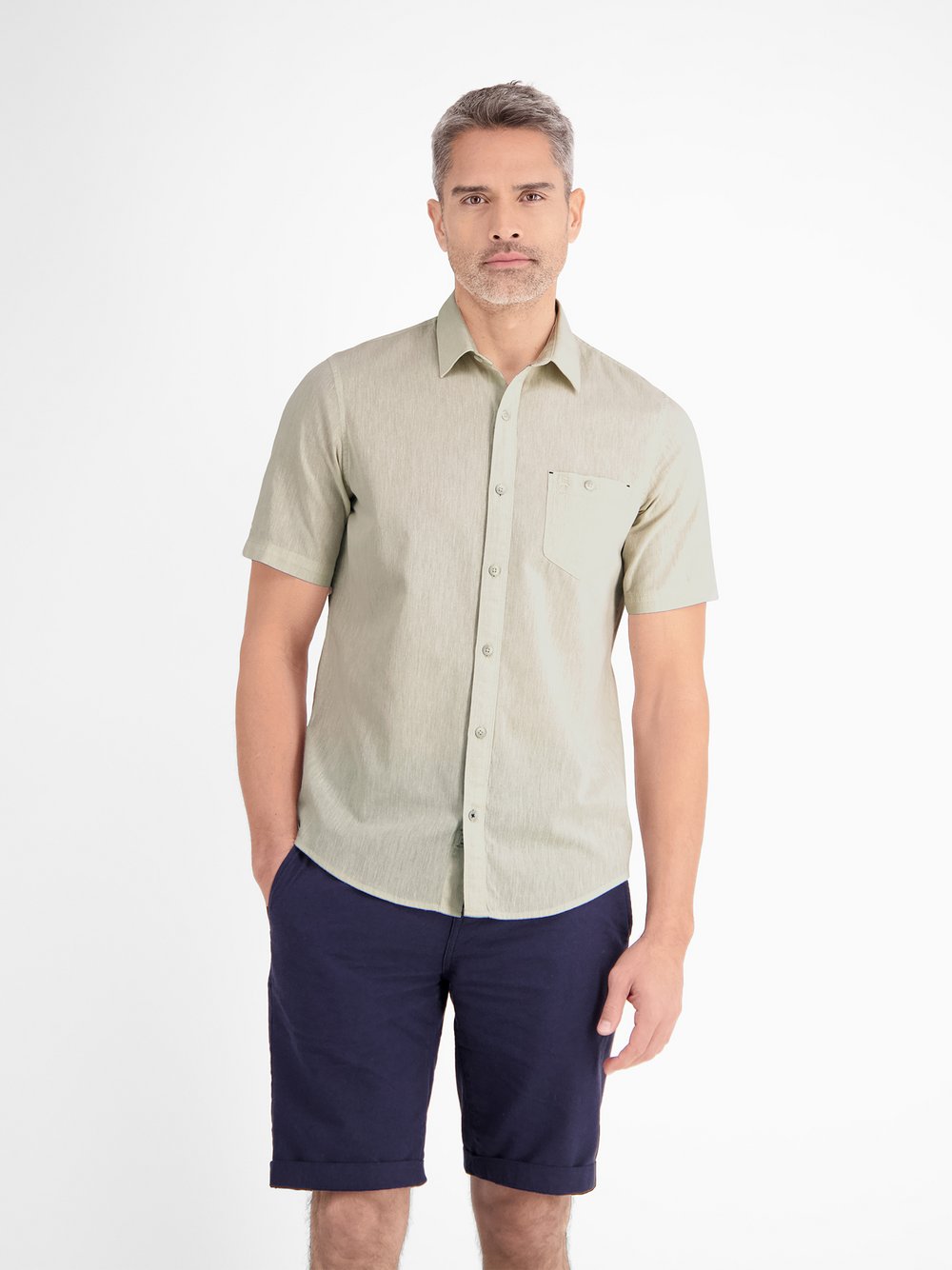 LERROS Kurzarmhemd Herren Regular Fit Baumwolle