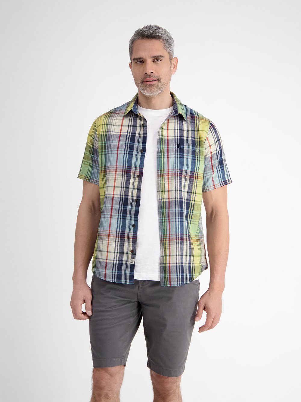 LERROS Kurzarmhemd Herren Regular Fit Baumwolle kariert