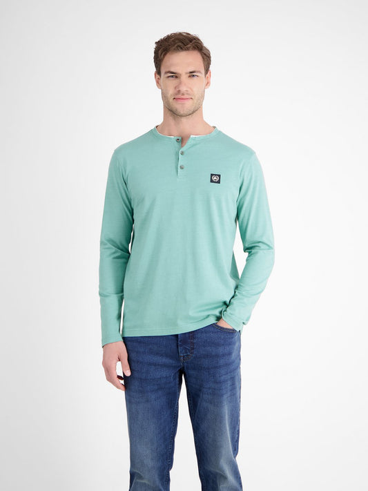 LERROS Henleyshirt Herren Baumwolle