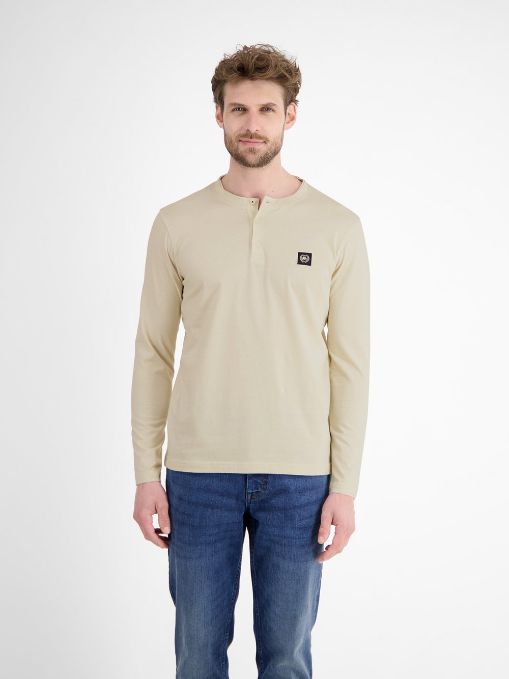 LERROS Henleyshirt Herren Baumwolle