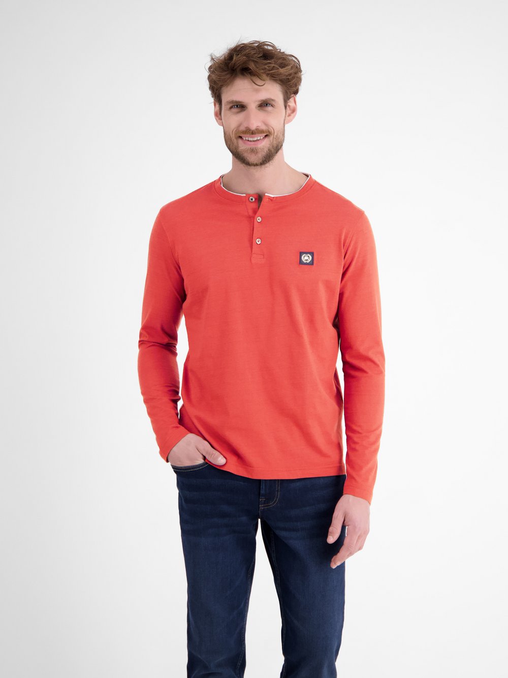 LERROS Henleyshirt Herren Baumwolle