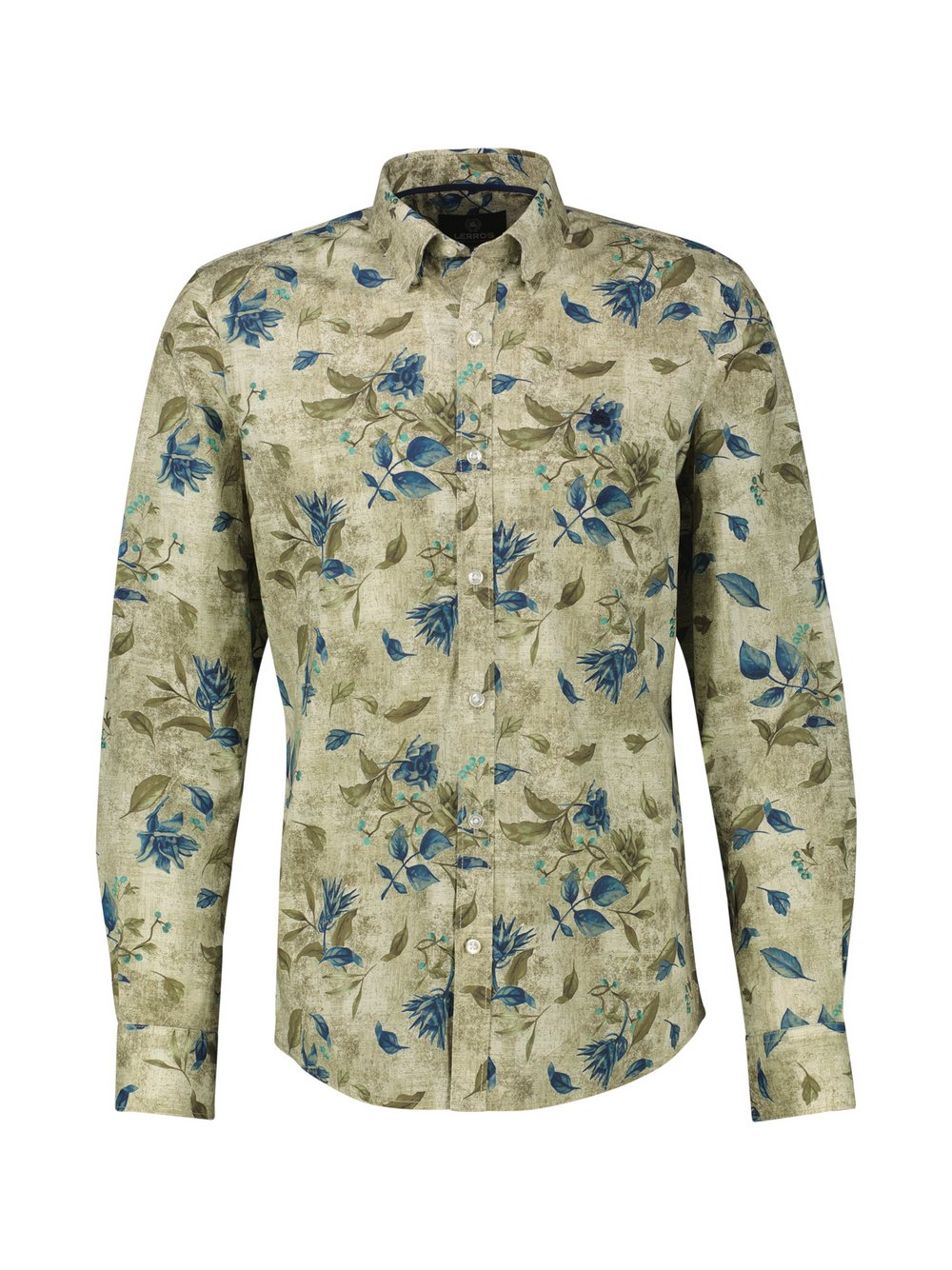 LERROS Langarmhemd Herren Regular Fit Baumwolle bedruckt