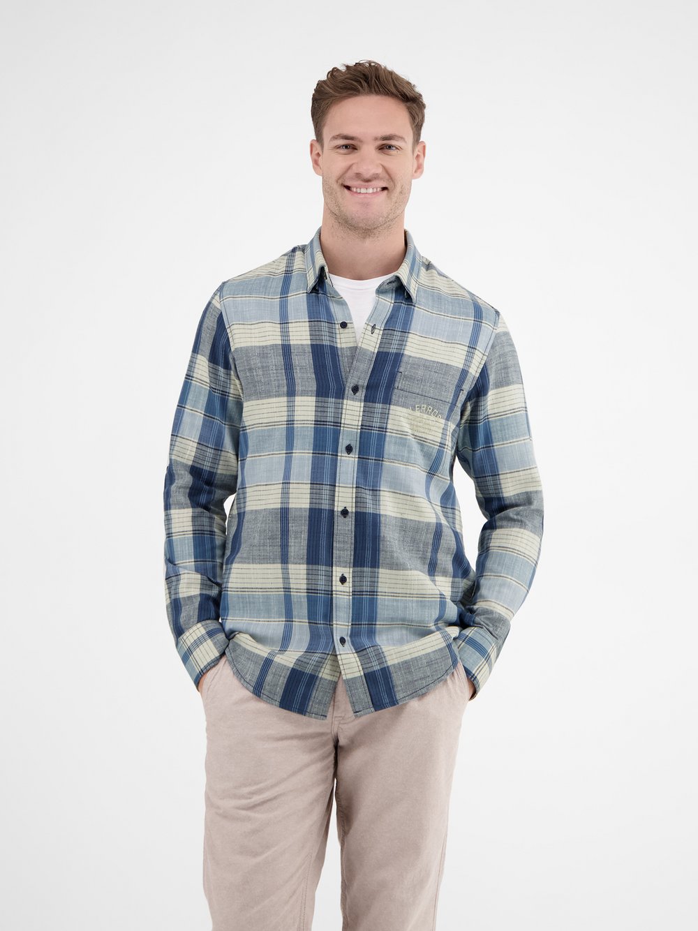 LERROS Karohemd Herren Regular Fit Baumwolle kariert