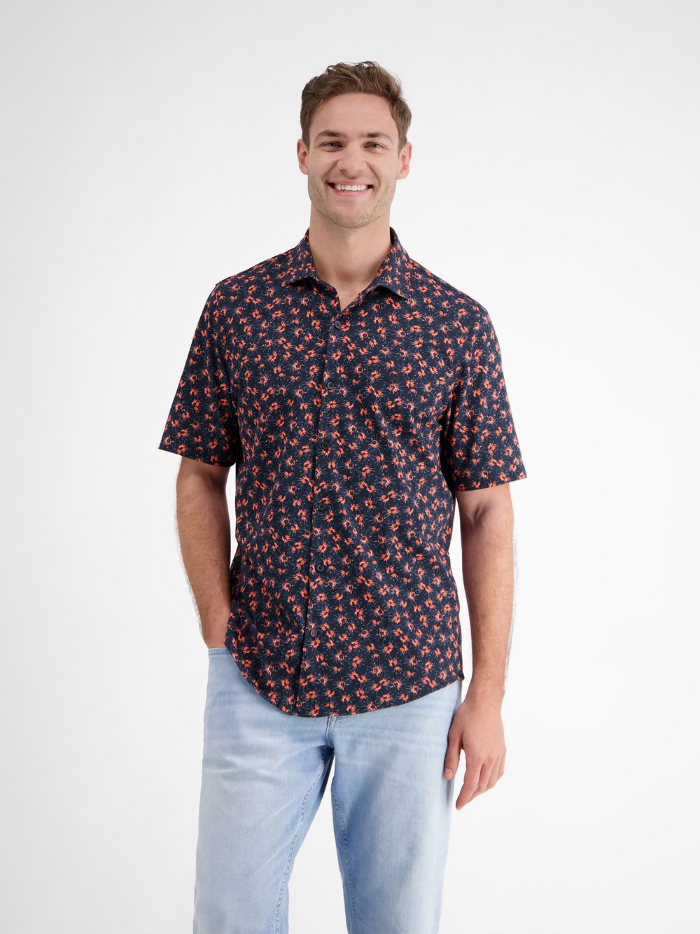 LERROS Kurzarmhemd Herren Regular Fit Baumwolle bedruckt