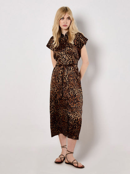 Apricot Midikleid Damen gemustert