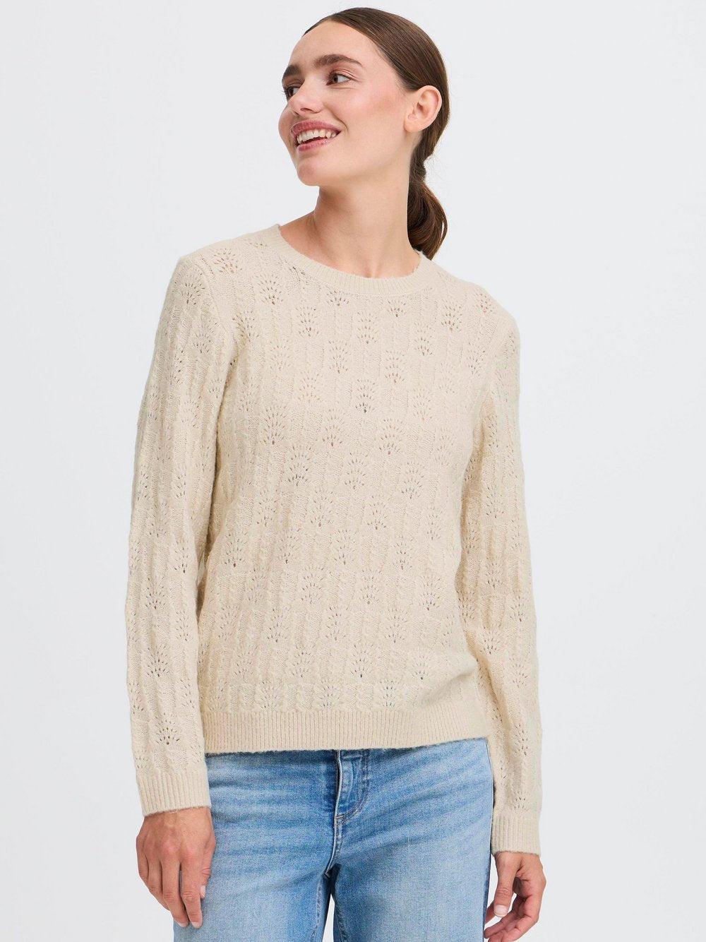 OXMO Strickpullover Damen Stretch