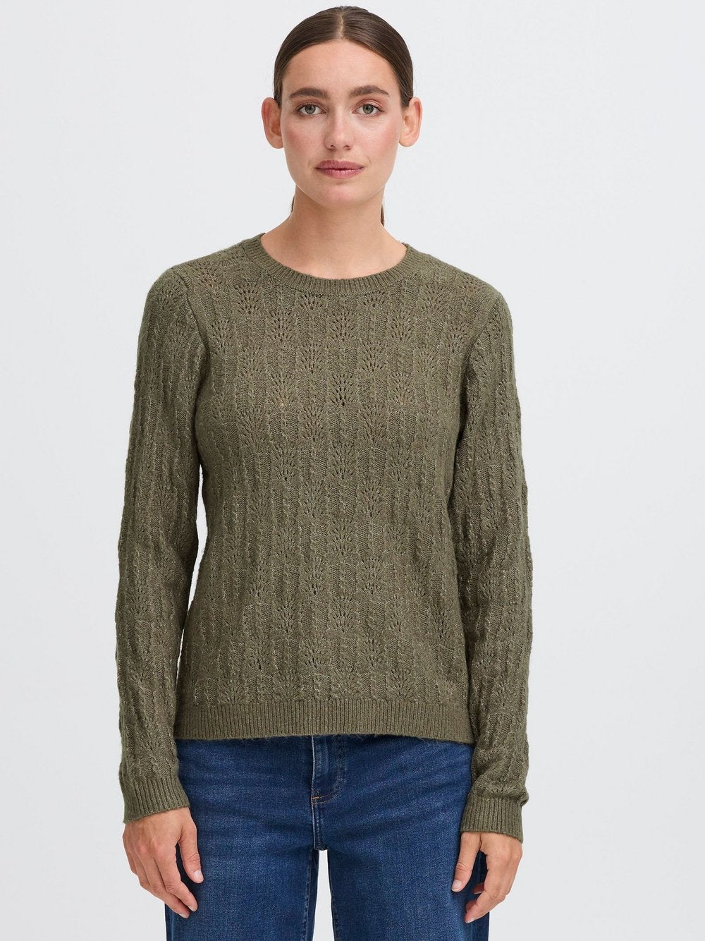 OXMO Strickpullover Damen Stretch