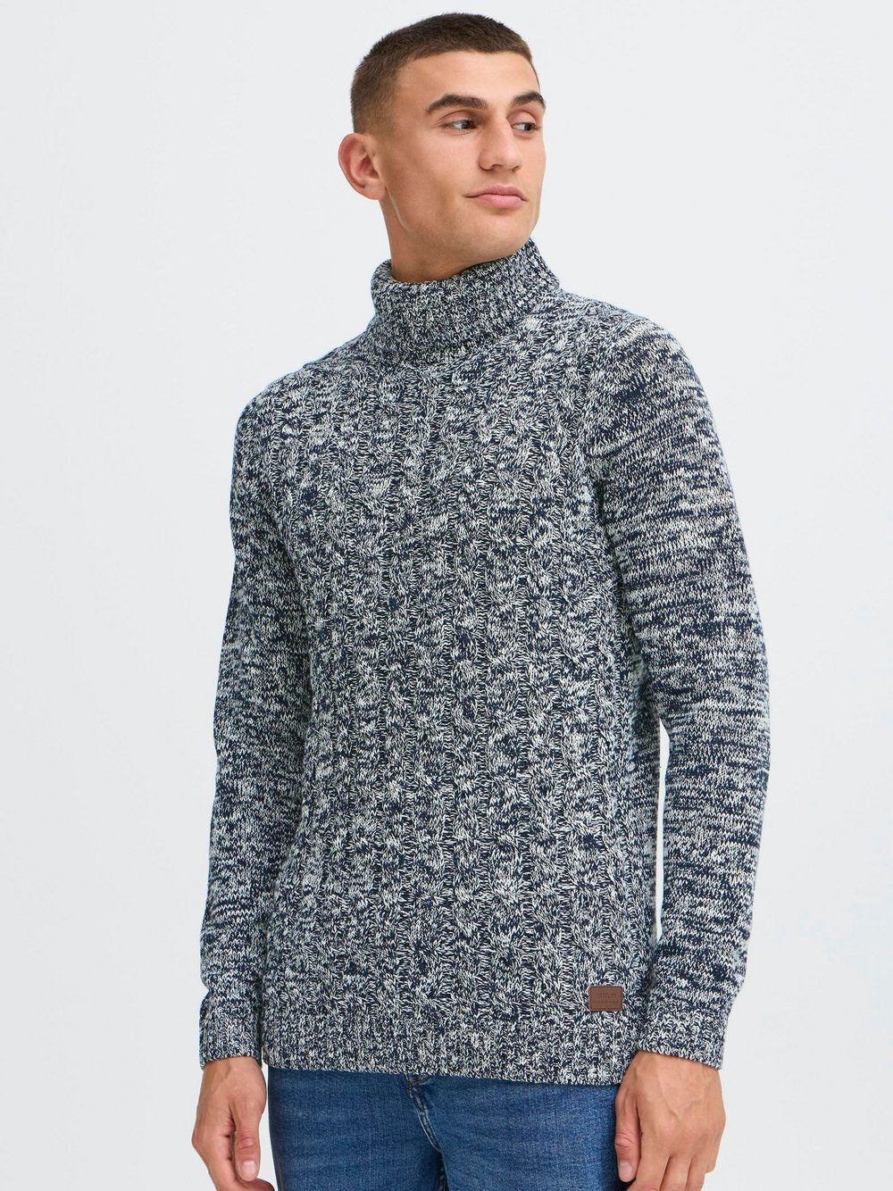 BLEND Rollkragenpullover Herren Baumwolle strukturiert