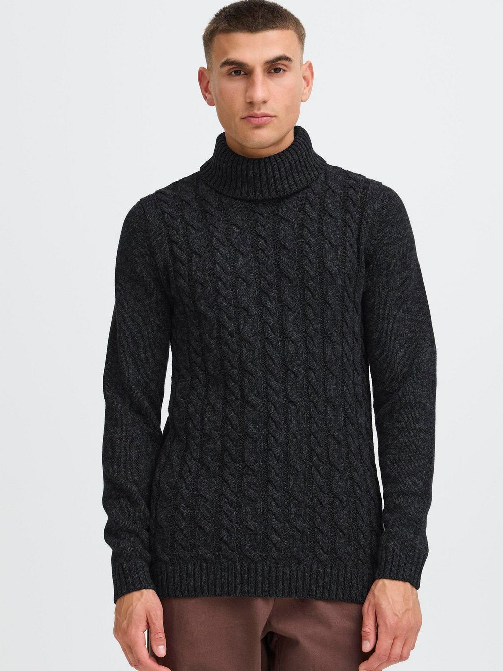 BLEND Rollkragenpullover Herren Baumwolle strukturiert