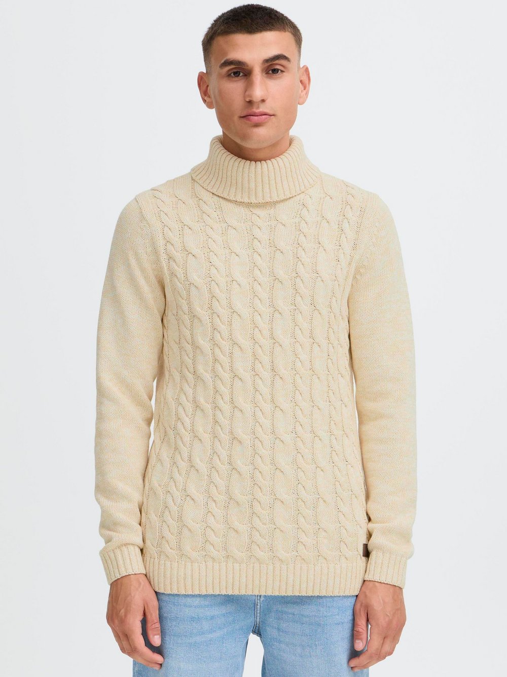 BLEND Rollkragenpullover Herren Baumwolle strukturiert