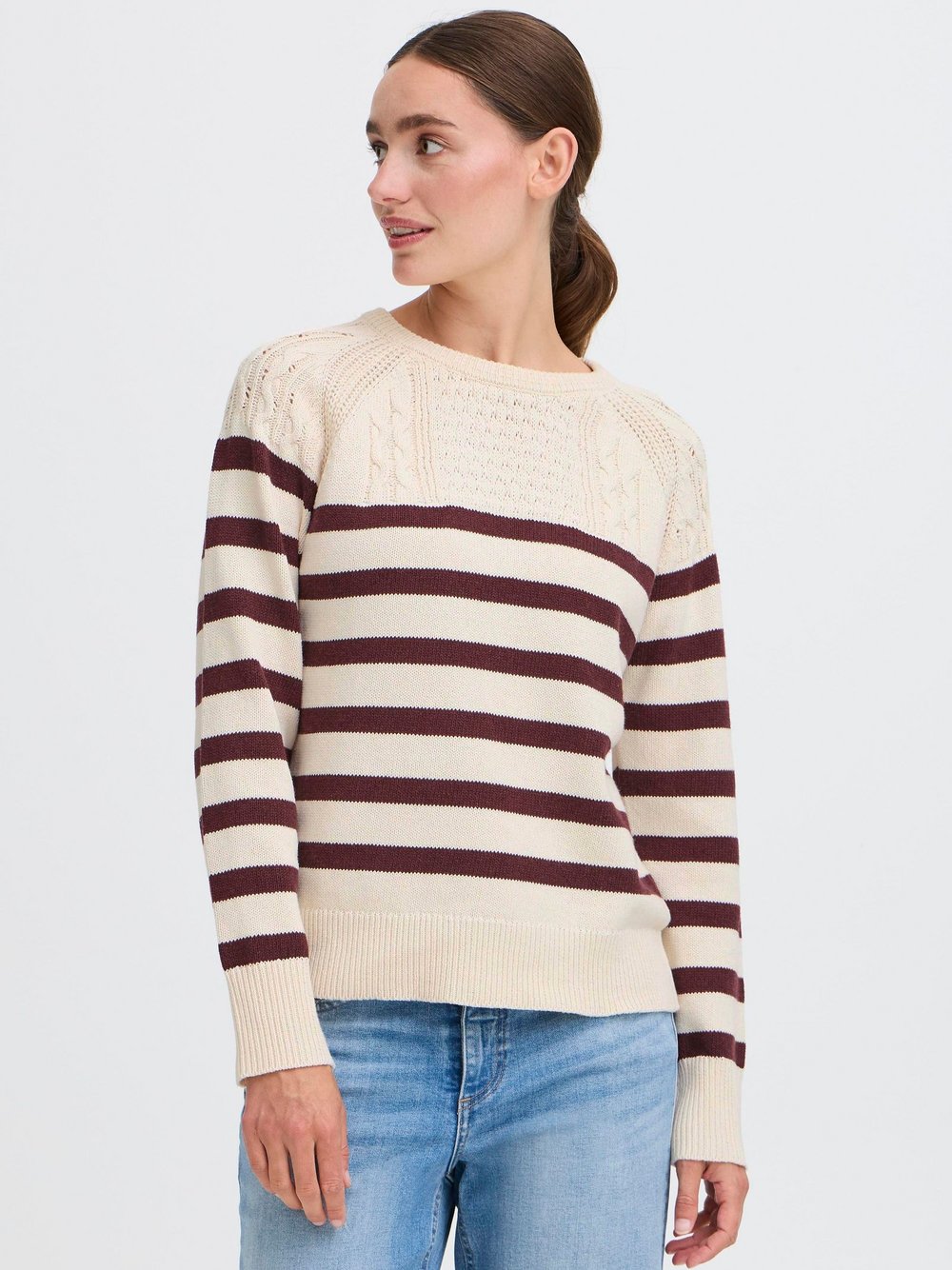 OXMO Strickpullover Damen Stretch