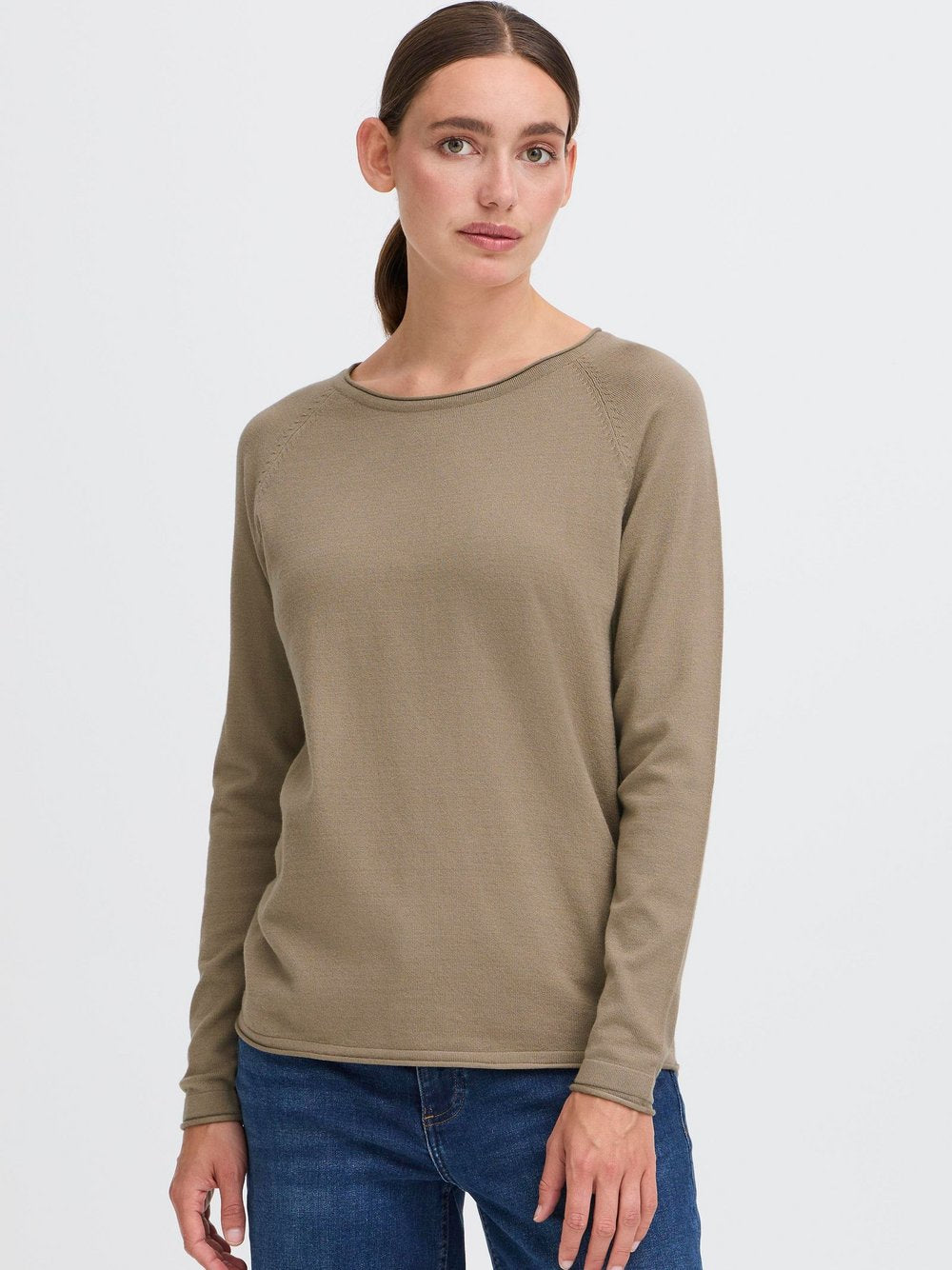 OXMO Strickpullover Damen Stretch