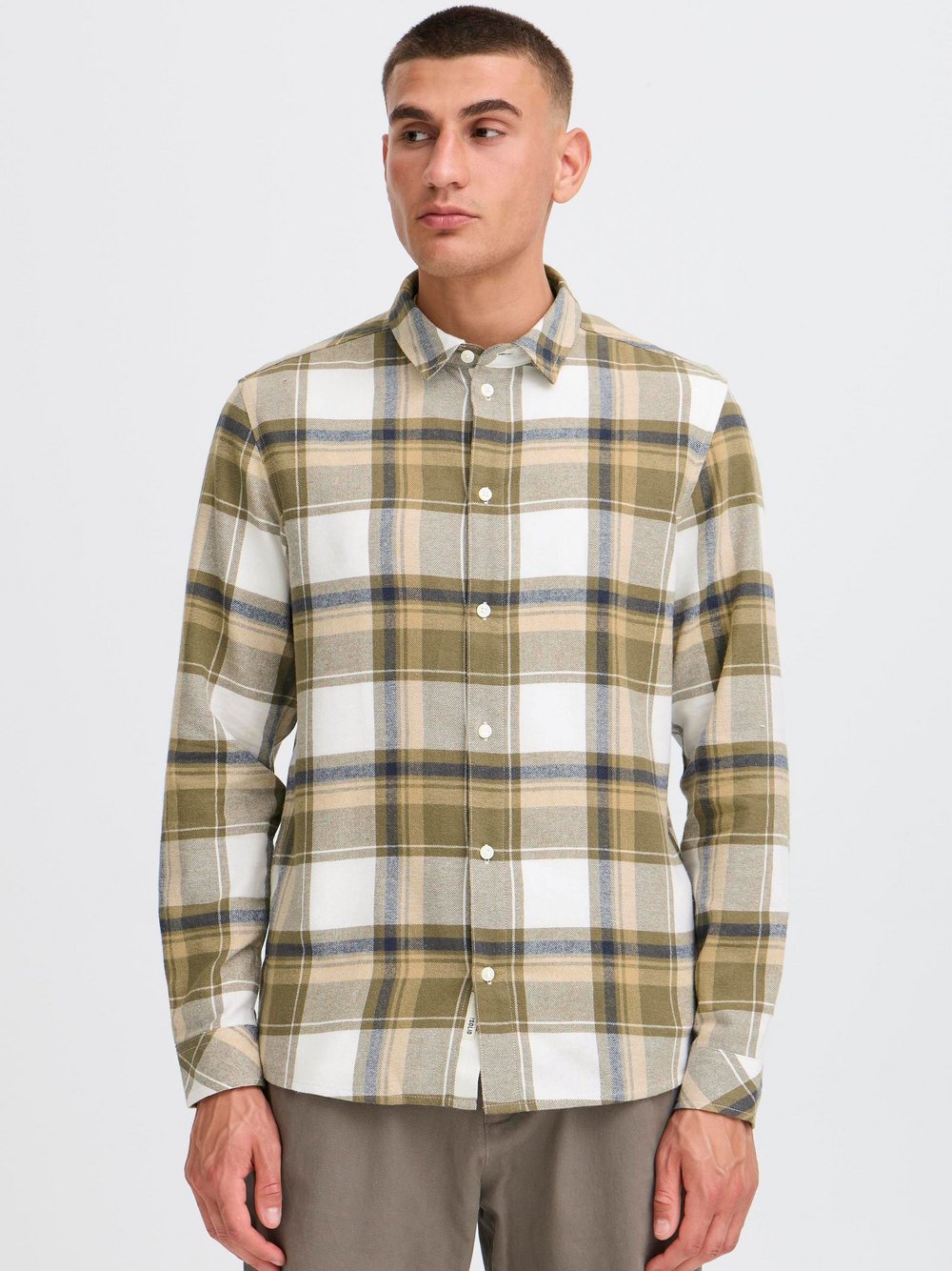 BLEND Flanellhemd Herren Regular Fit Baumwolle kariert